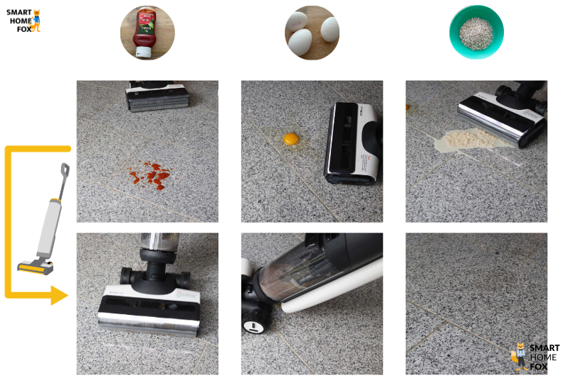 Reinigungsleistung des Tineco S7 auf Granitboden